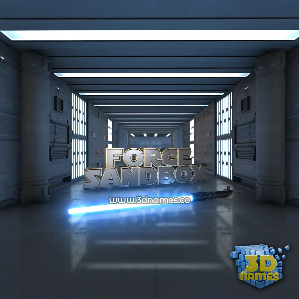 force sandbox in Light Saber style - 3D name wallpaper