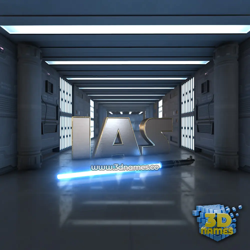 ias in Light Saber style - 3D name wallpaper