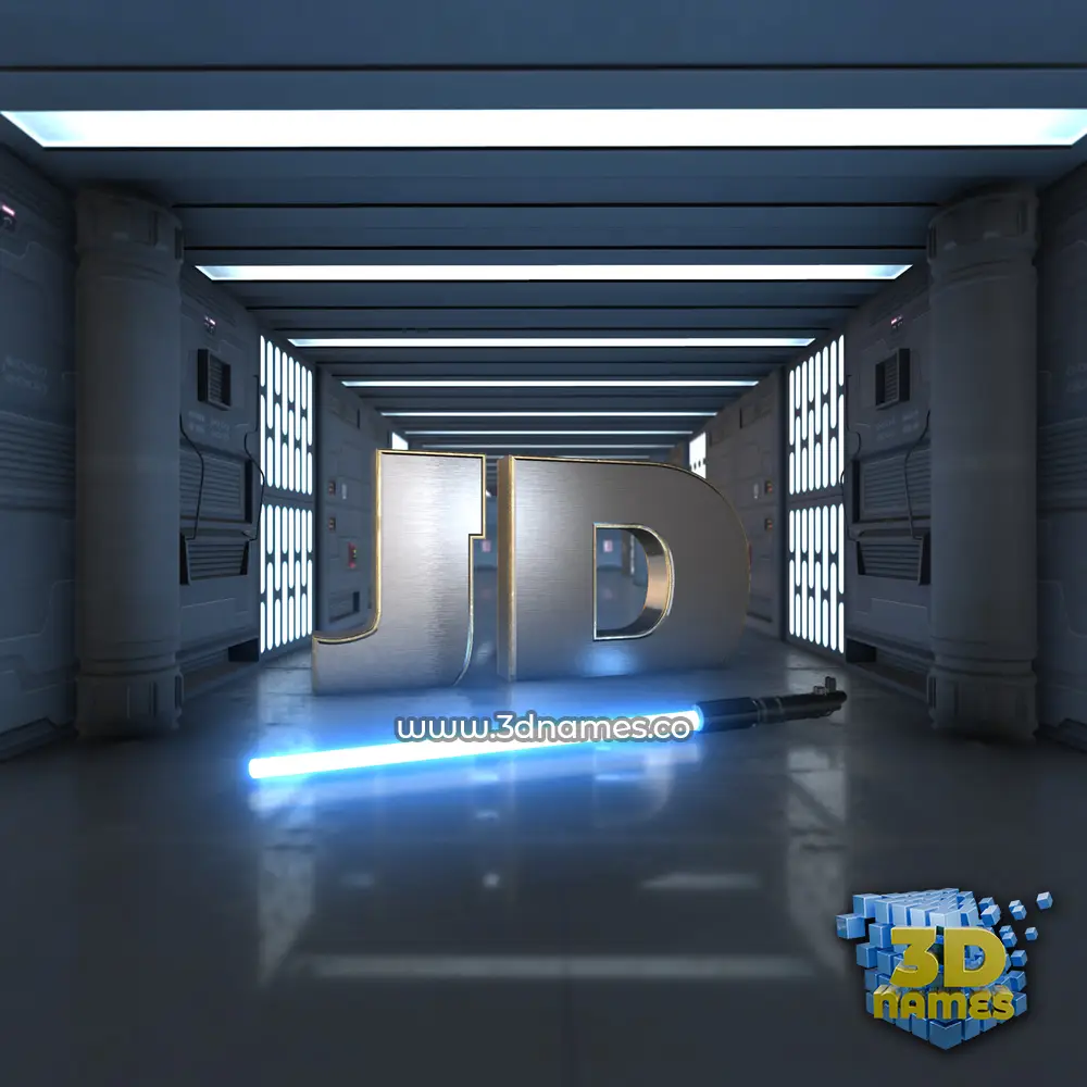 jd in Light Saber style - 3D name wallpaper