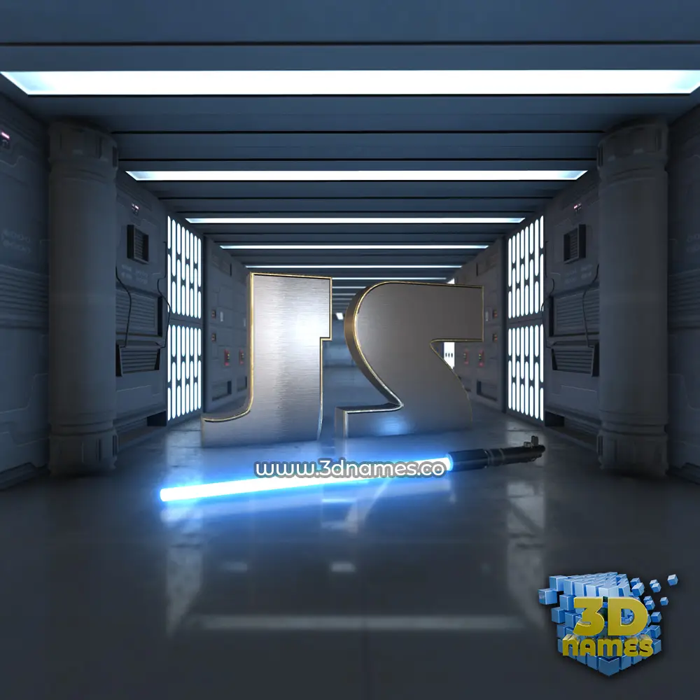 js in Light Saber style - 3D name wallpaper