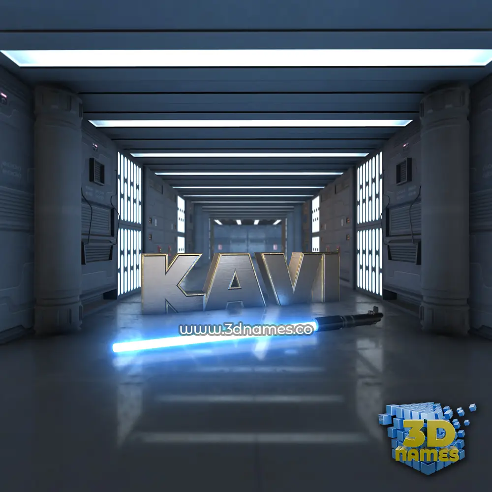 kavi in Light Saber style - 3D name wallpaper