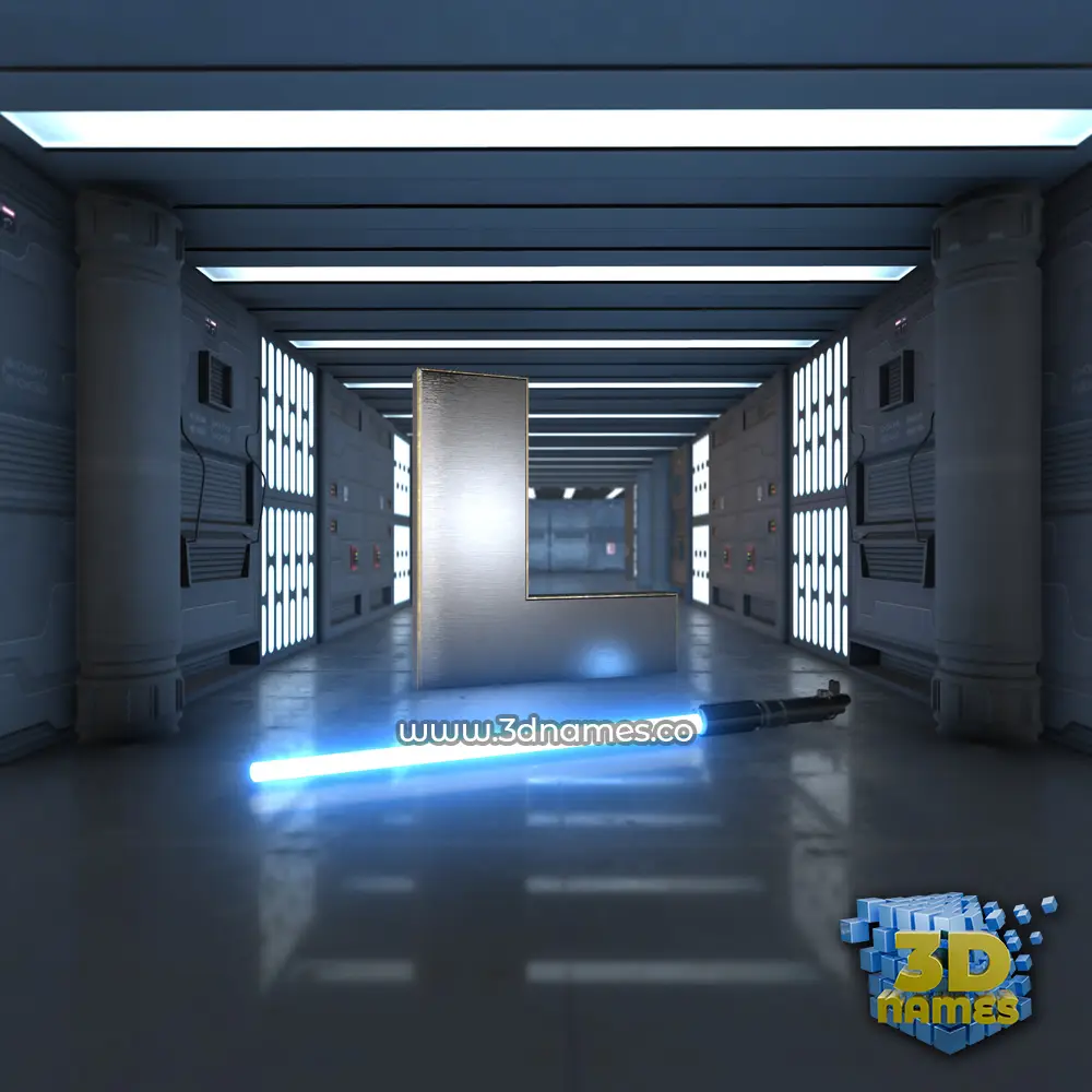 l in Light Saber style - 3D name wallpaper