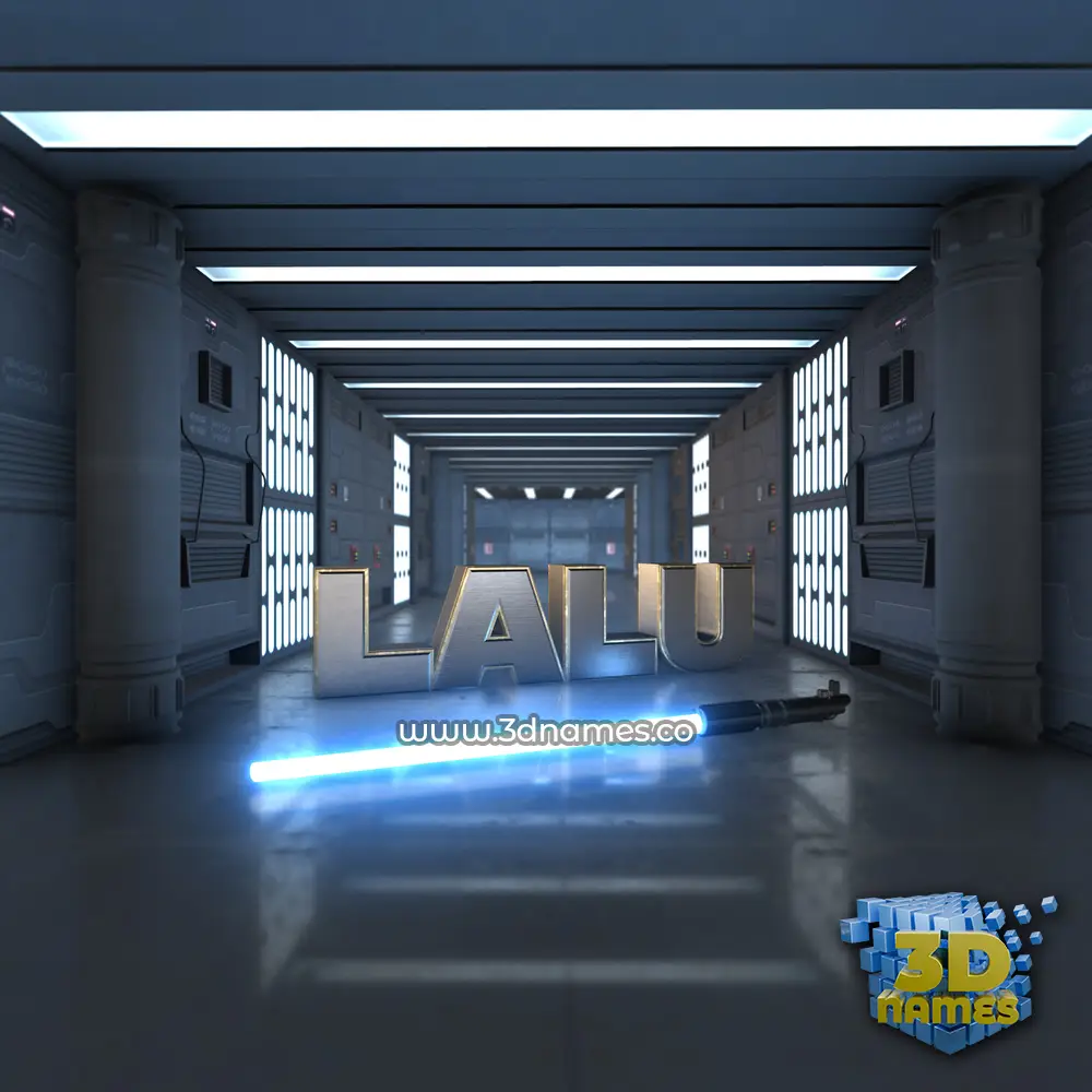 lalu in Light Saber style - 3D name wallpaper