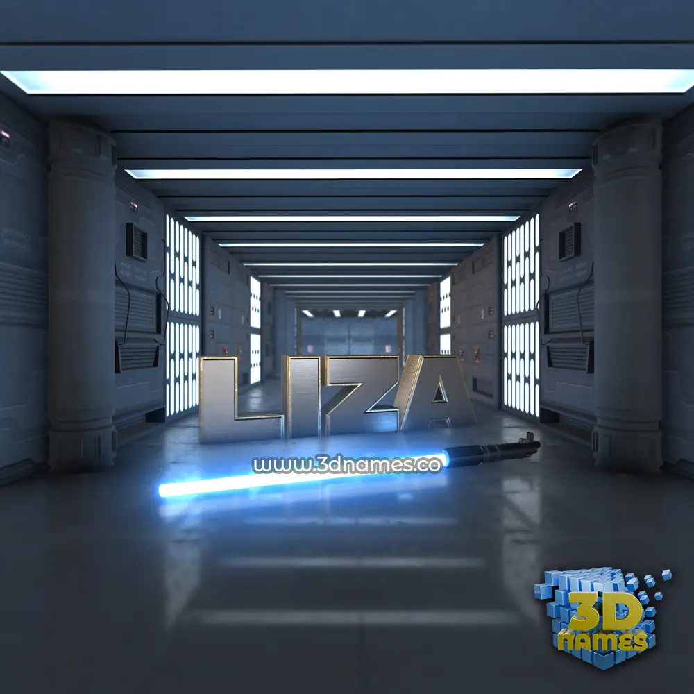 liza in Light Saber style - 3D name wallpaper