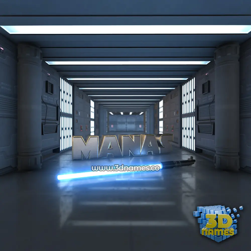 manas in Light Saber style - 3D name wallpaper