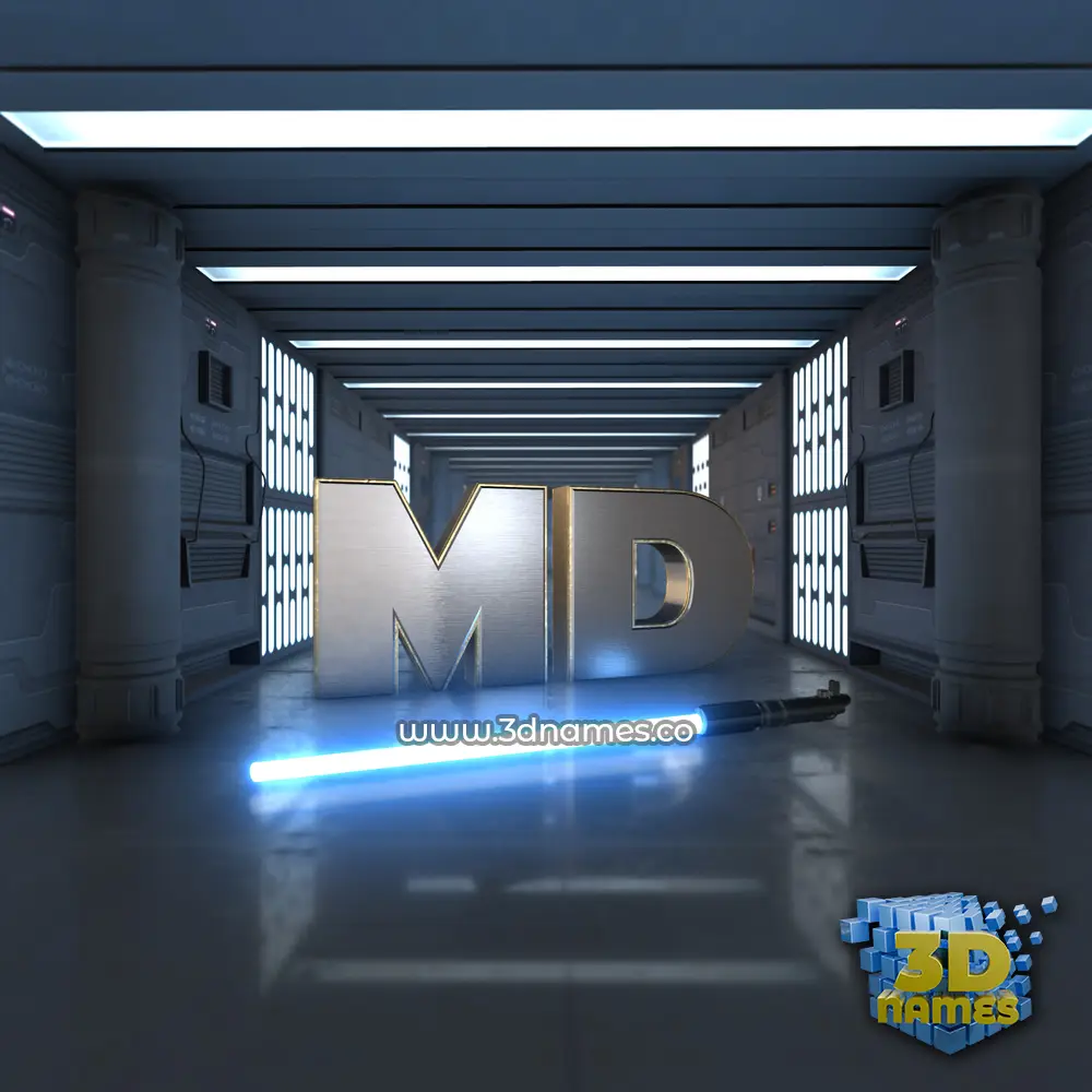 md in Light Saber style - 3D name wallpaper