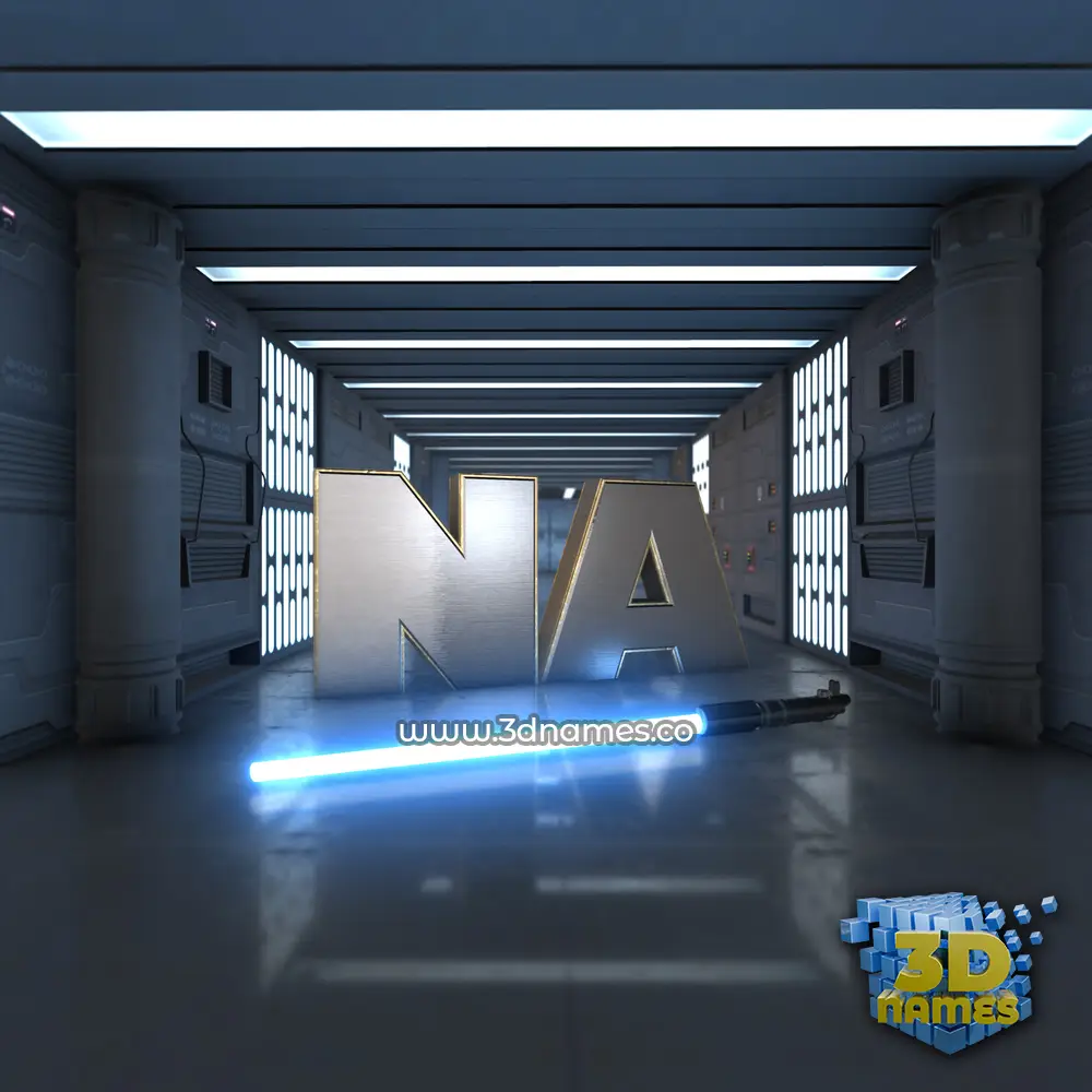 na in Light Saber style - 3D name wallpaper