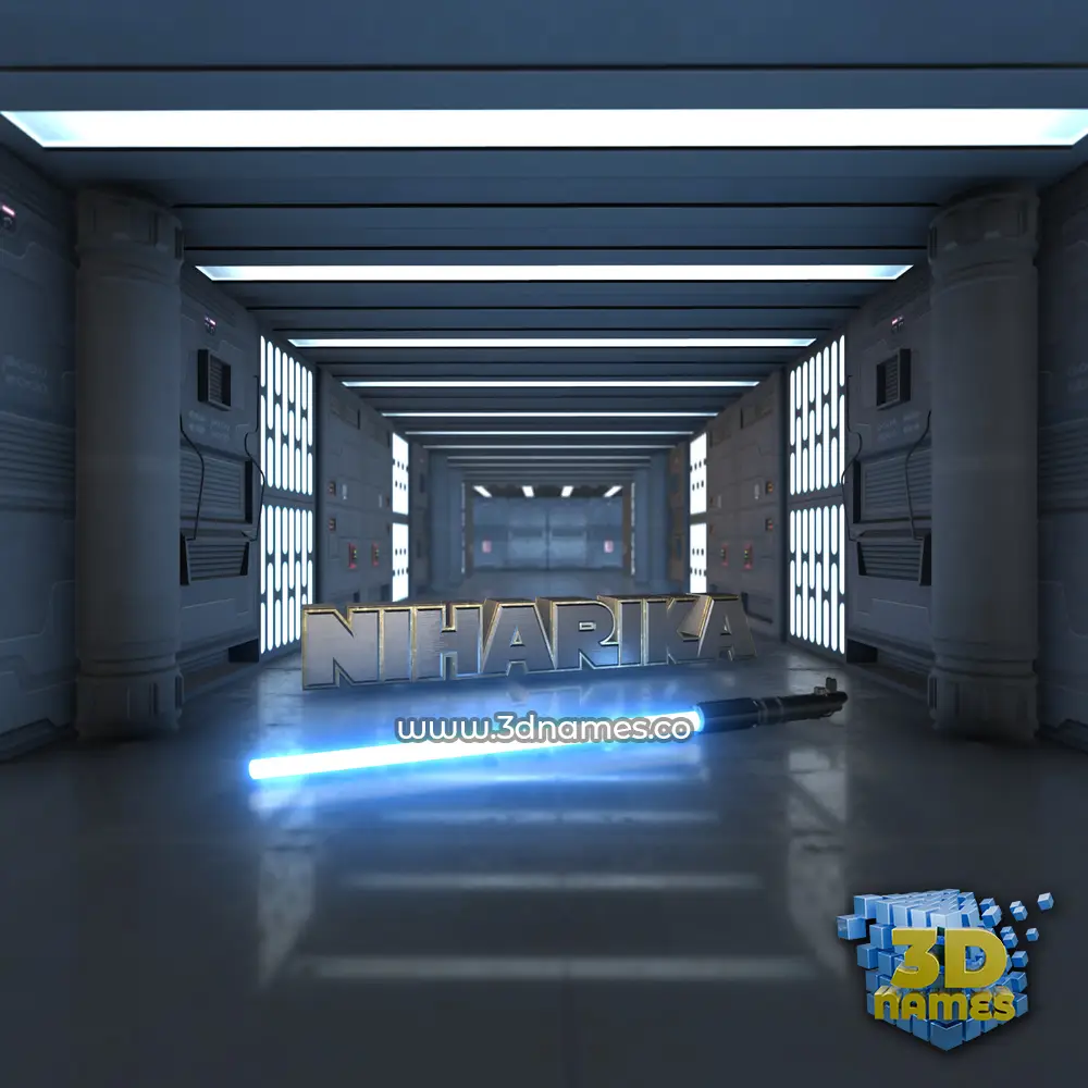 niharika in Light Saber style - 3D name wallpaper