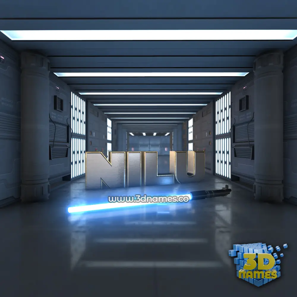 nilu in Light Saber style - 3D name wallpaper