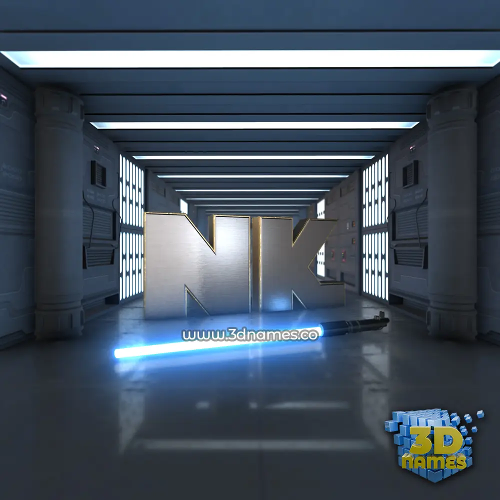 nk in Light Saber style - 3D name wallpaper