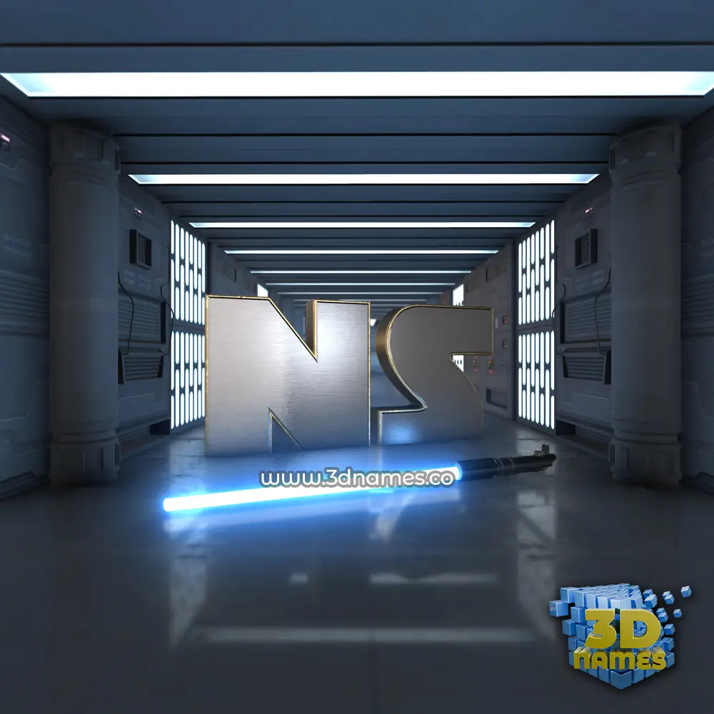 ns in Light Saber style - 3D name wallpaper
