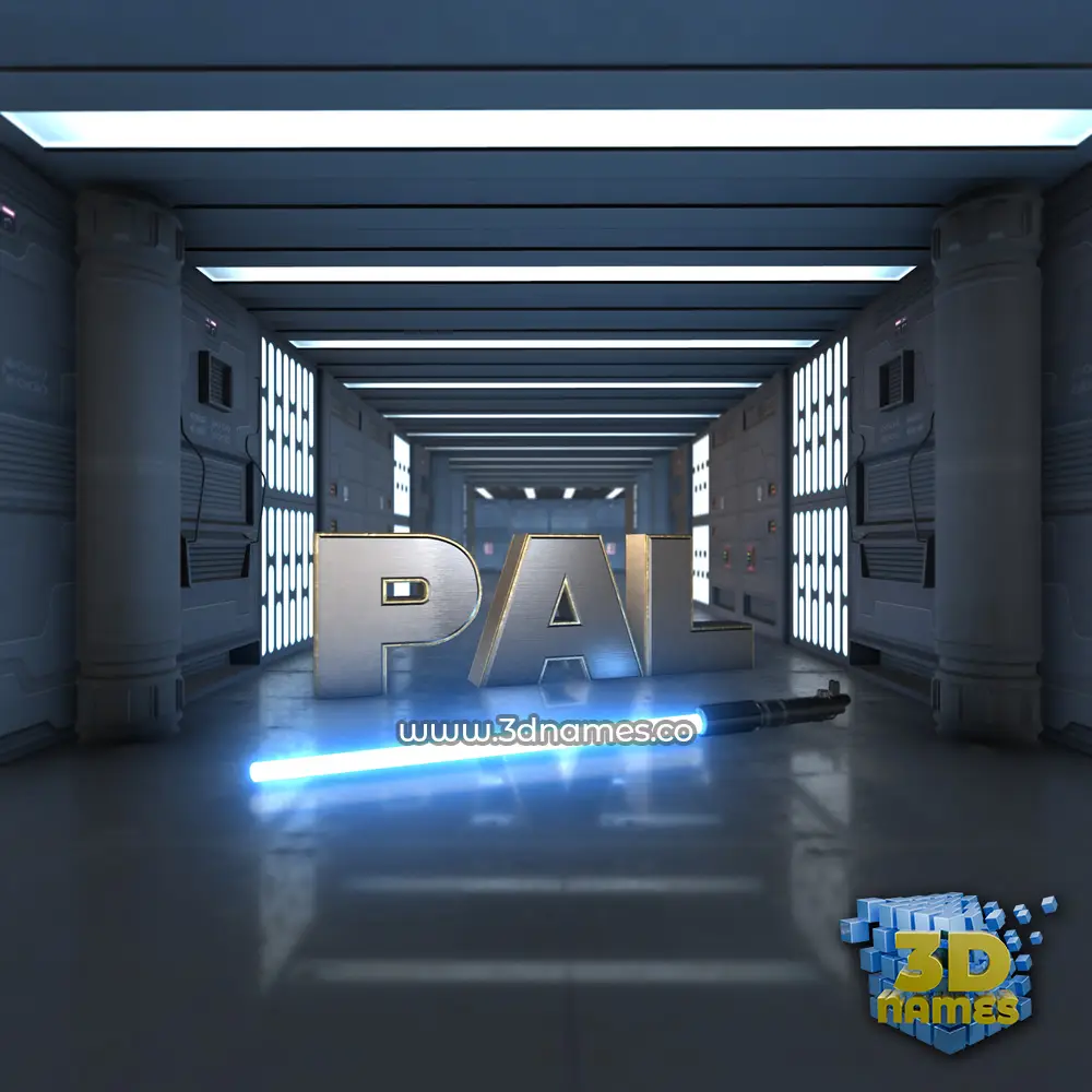 pal in Light Saber style - 3D name wallpaper