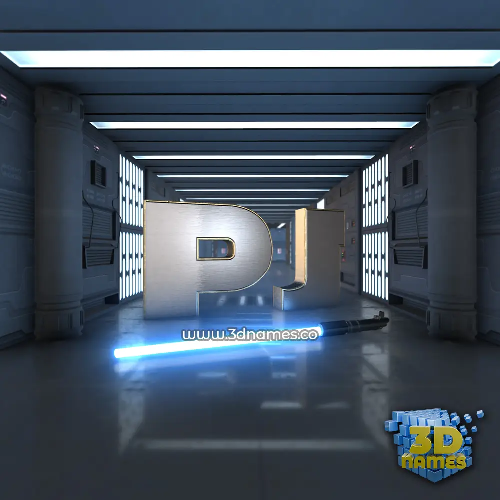 pj in Light Saber style - 3D name wallpaper