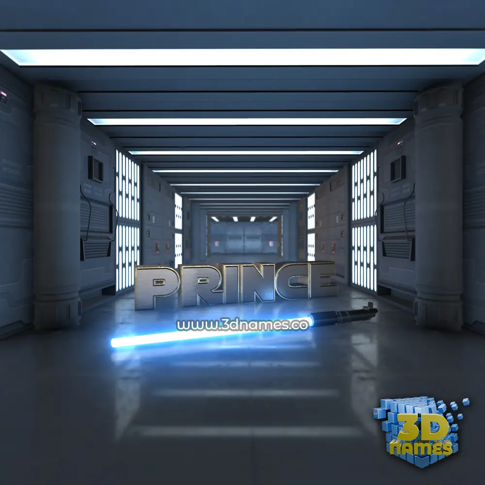 prince in Light Saber style - 3D name wallpaper