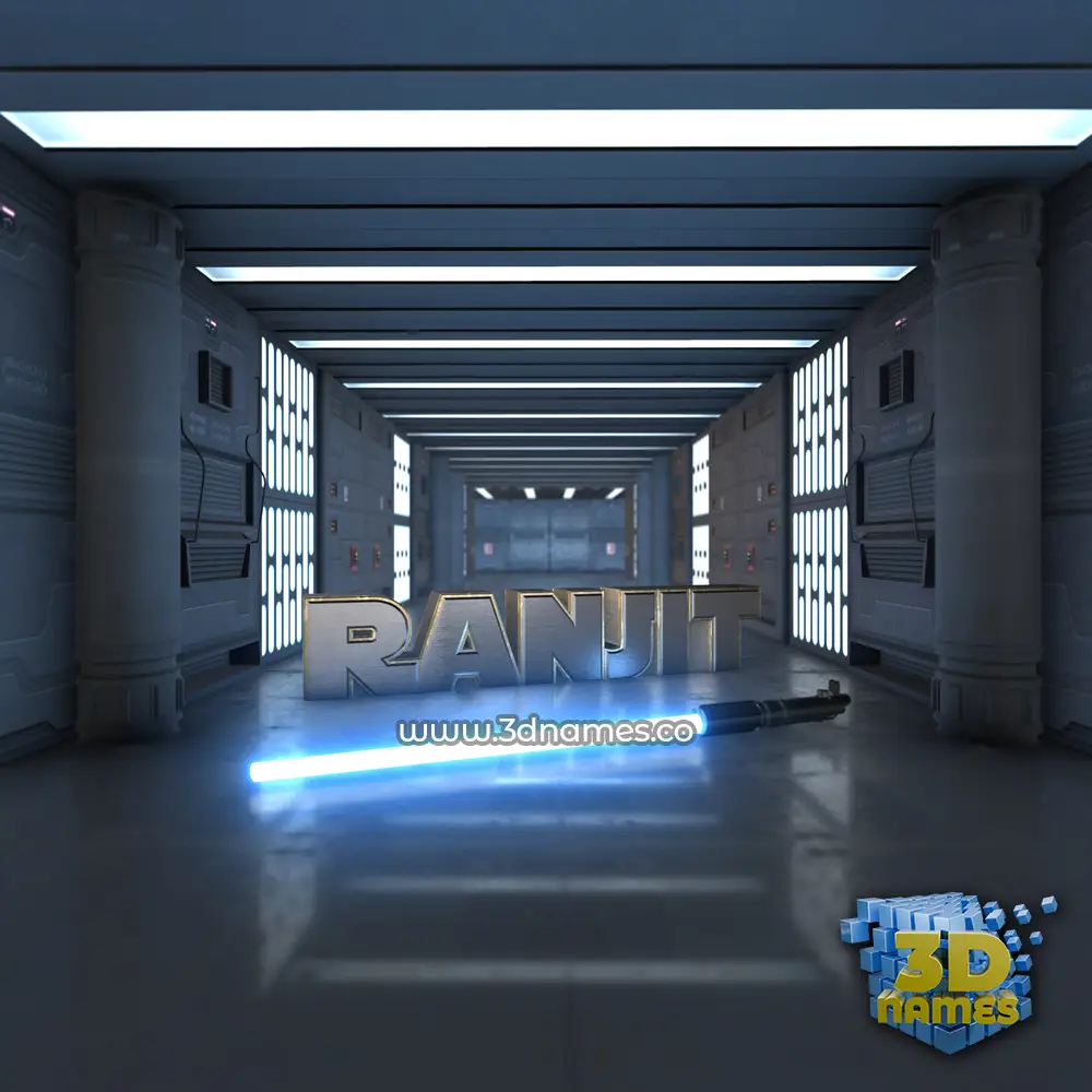 ranjit in Light Saber style - 3D name wallpaper