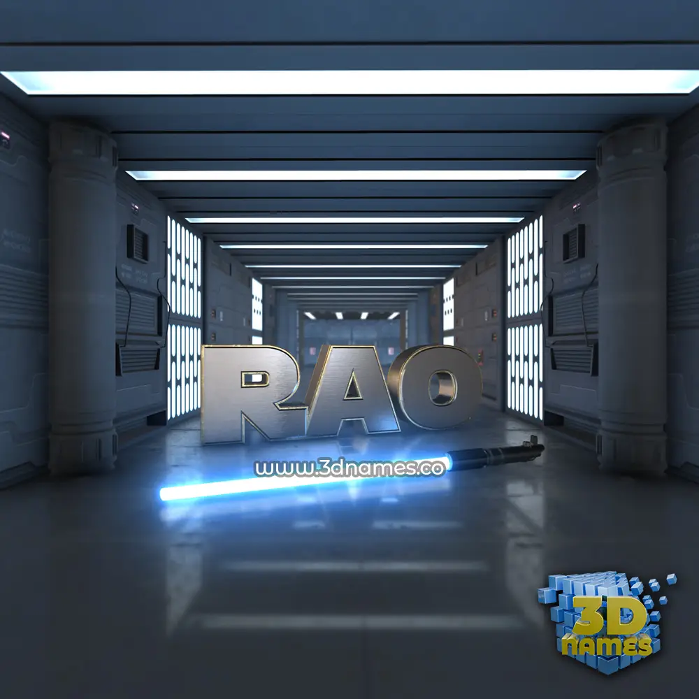 rao in Light Saber style - 3D name wallpaper