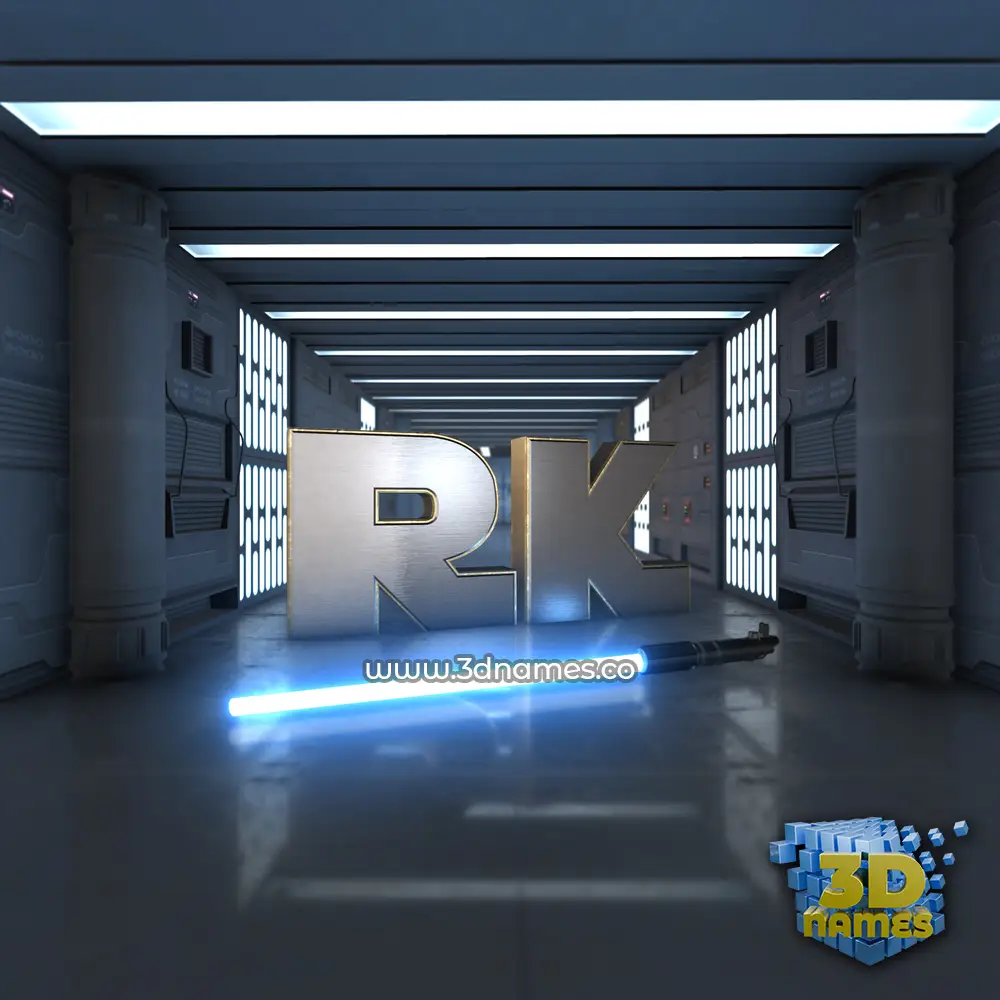 rk in Light Saber style - 3D name wallpaper
