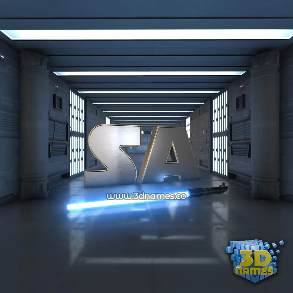 sa in Light Saber style - 3D name wallpaper