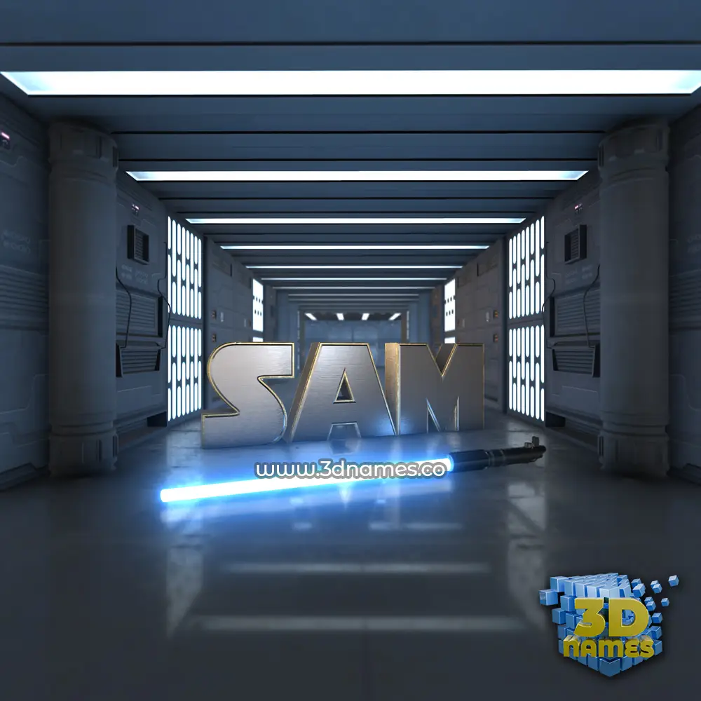 sam in Light Saber style - 3D name wallpaper