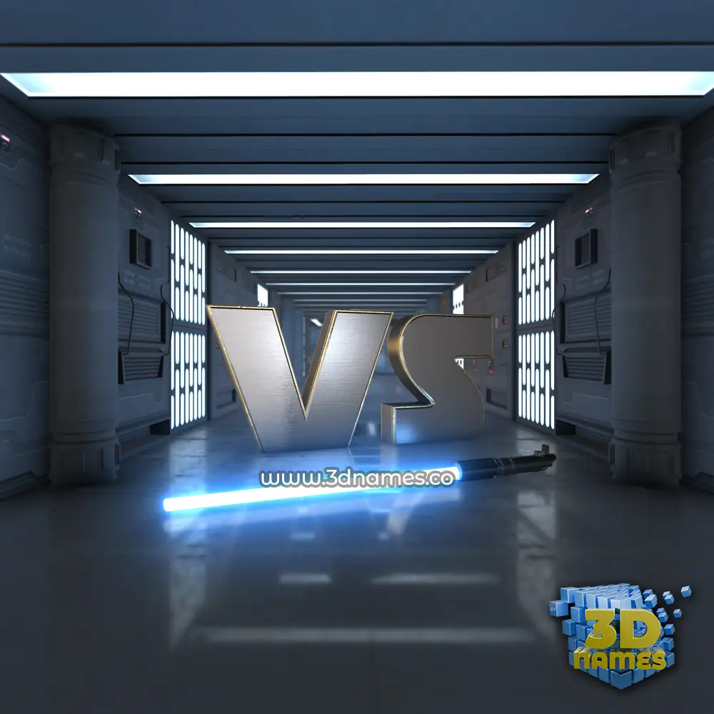 vs in Light Saber style - 3D name wallpaper