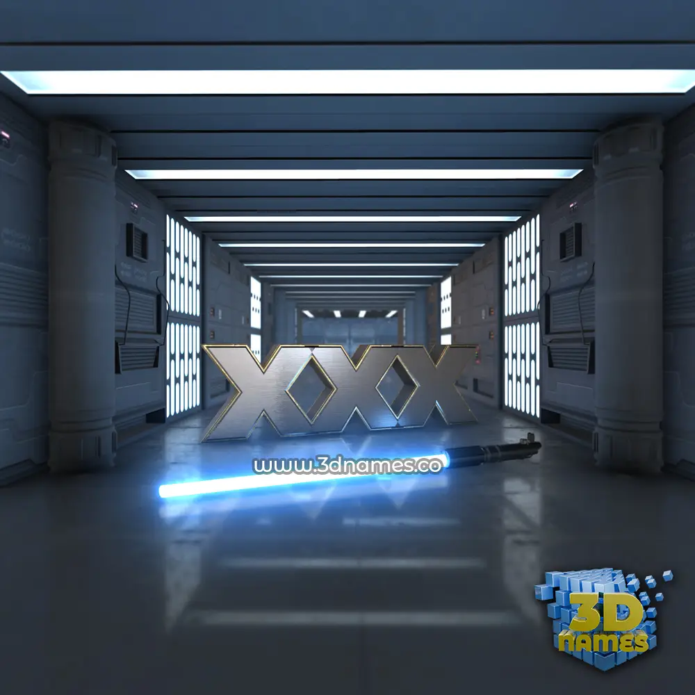 xxx in Light Saber style - 3D name wallpaper