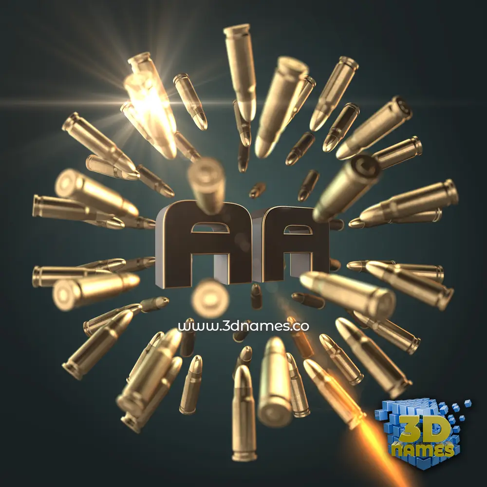aa in Bullet Time style - 3D name wallpaper