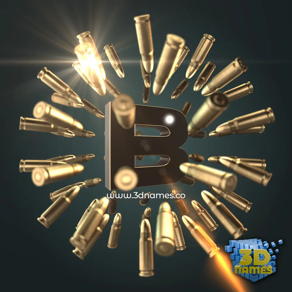 b in Bullet Time style - 3D name wallpaper