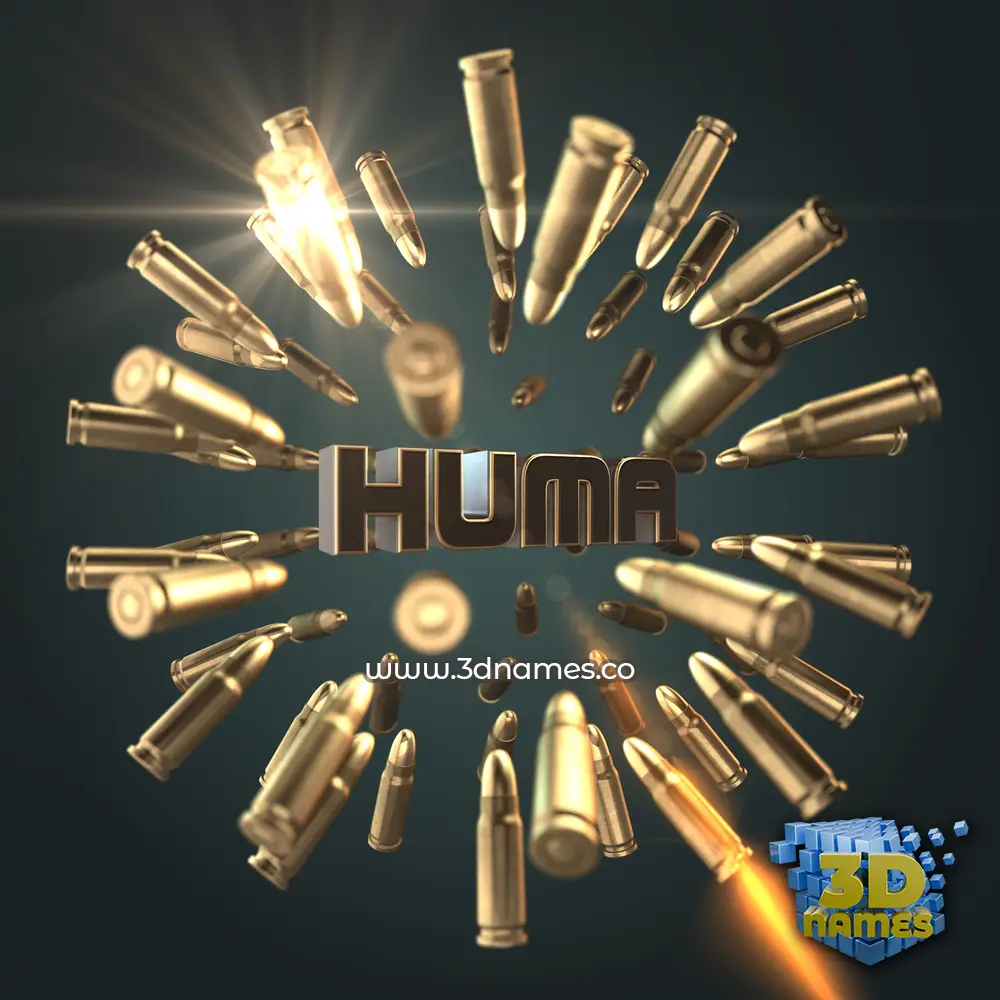 huma in Bullet Time style - 3D name wallpaper