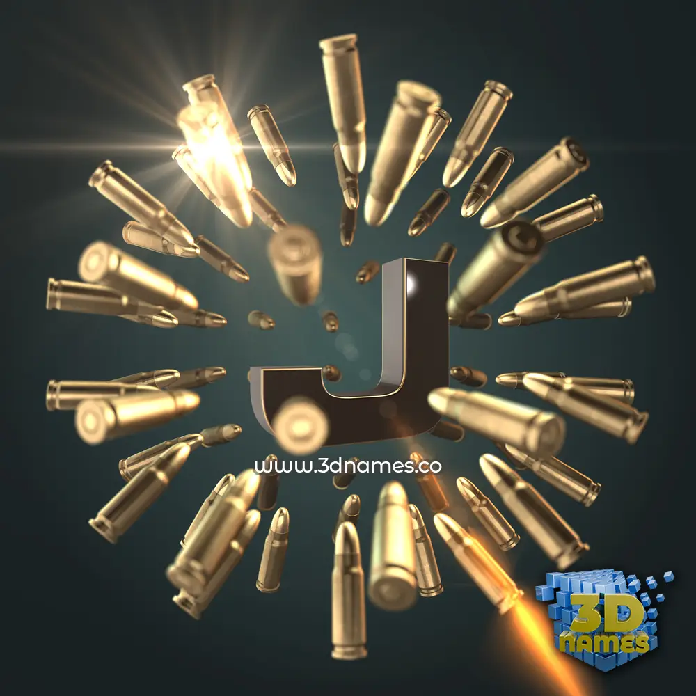 j in Bullet Time style - 3D name wallpaper