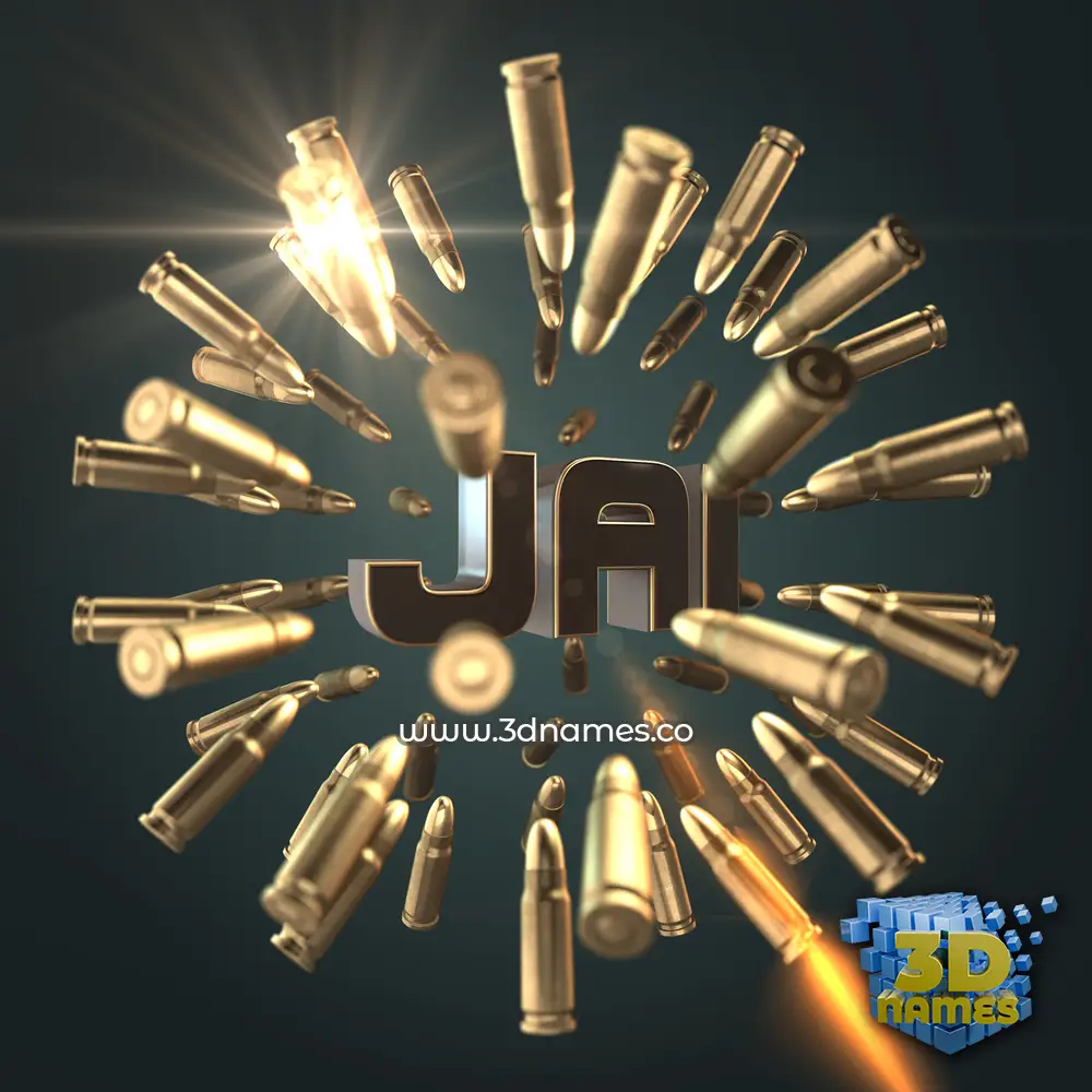 jai in Bullet Time style - 3D name wallpaper