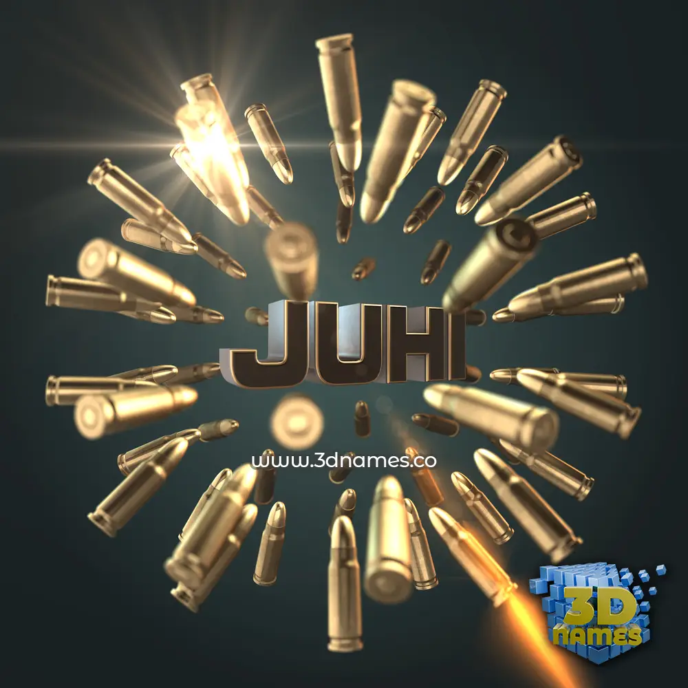 juhi in Bullet Time style - 3D name wallpaper