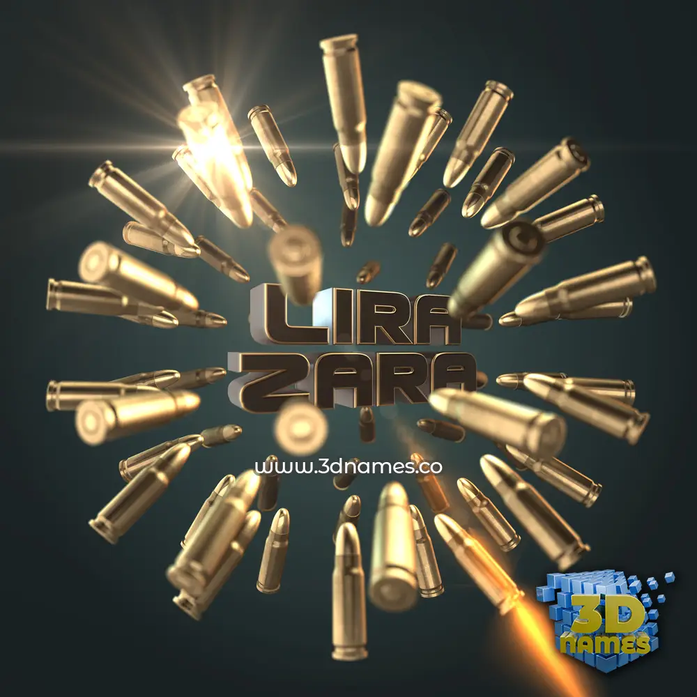 lira zara in Bullet Time style - 3D name wallpaper