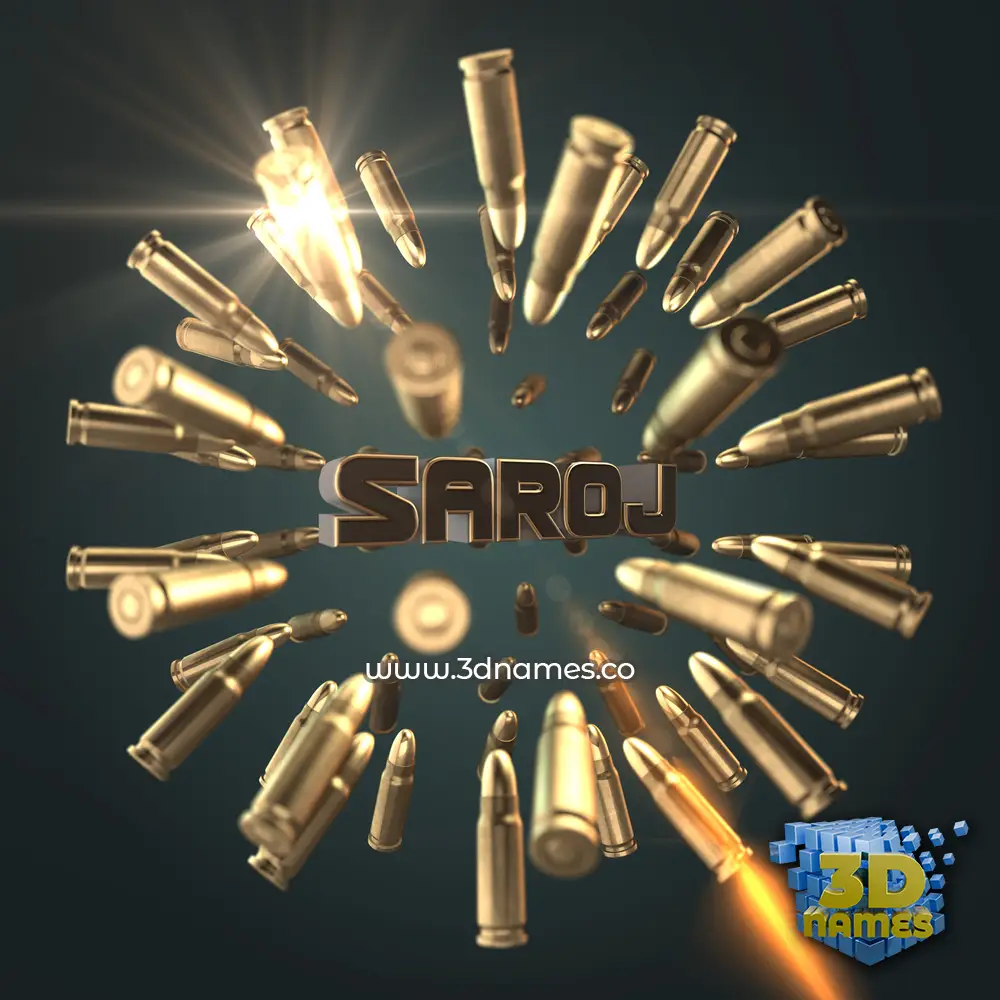 saroj in Bullet Time style - 3D name wallpaper