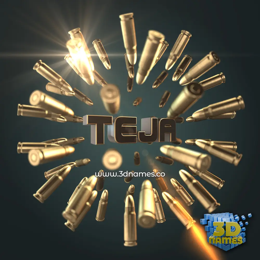 teja in Bullet Time style - 3D name wallpaper