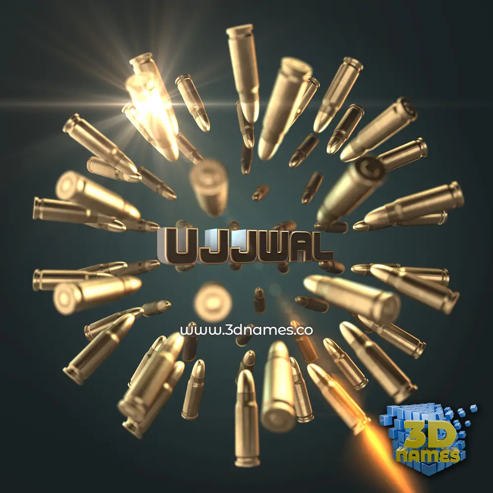 ujjwal in Bullet Time style - 3D name wallpaper