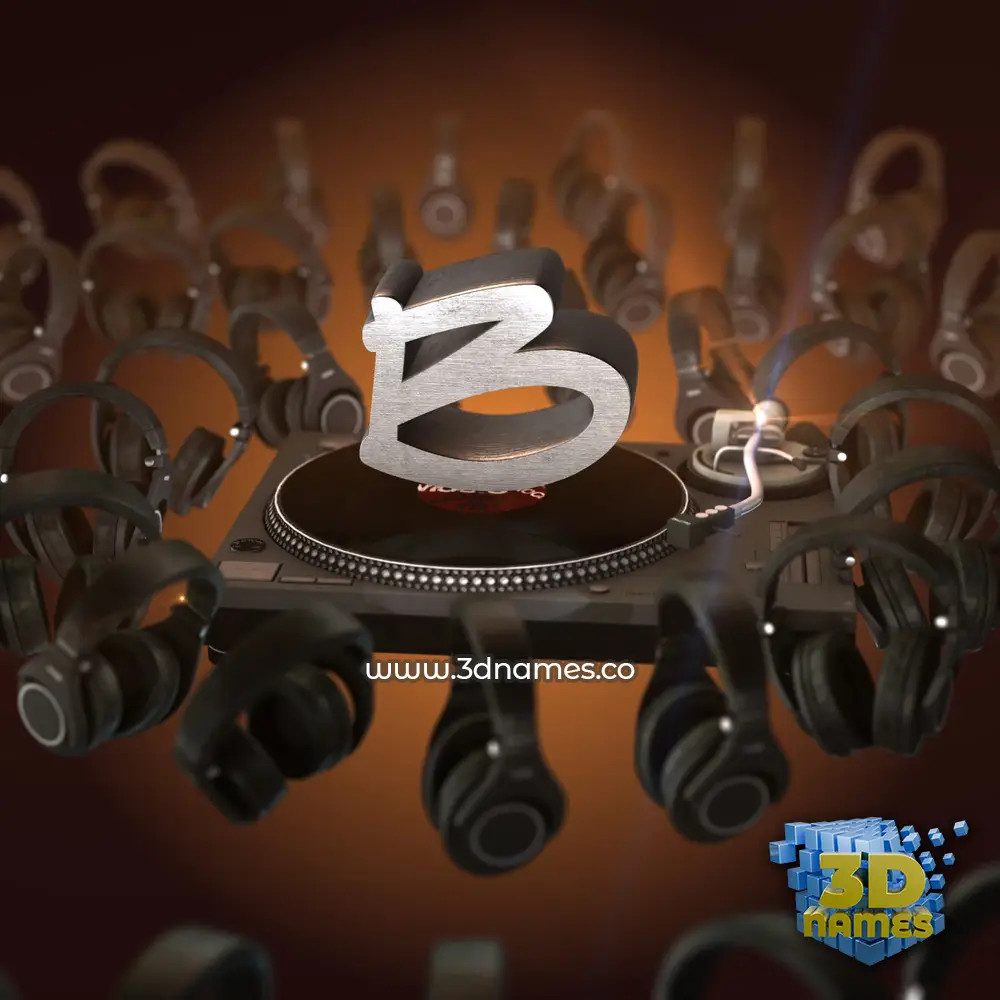 b in DJ Yourself style - 3D name wallpaper
