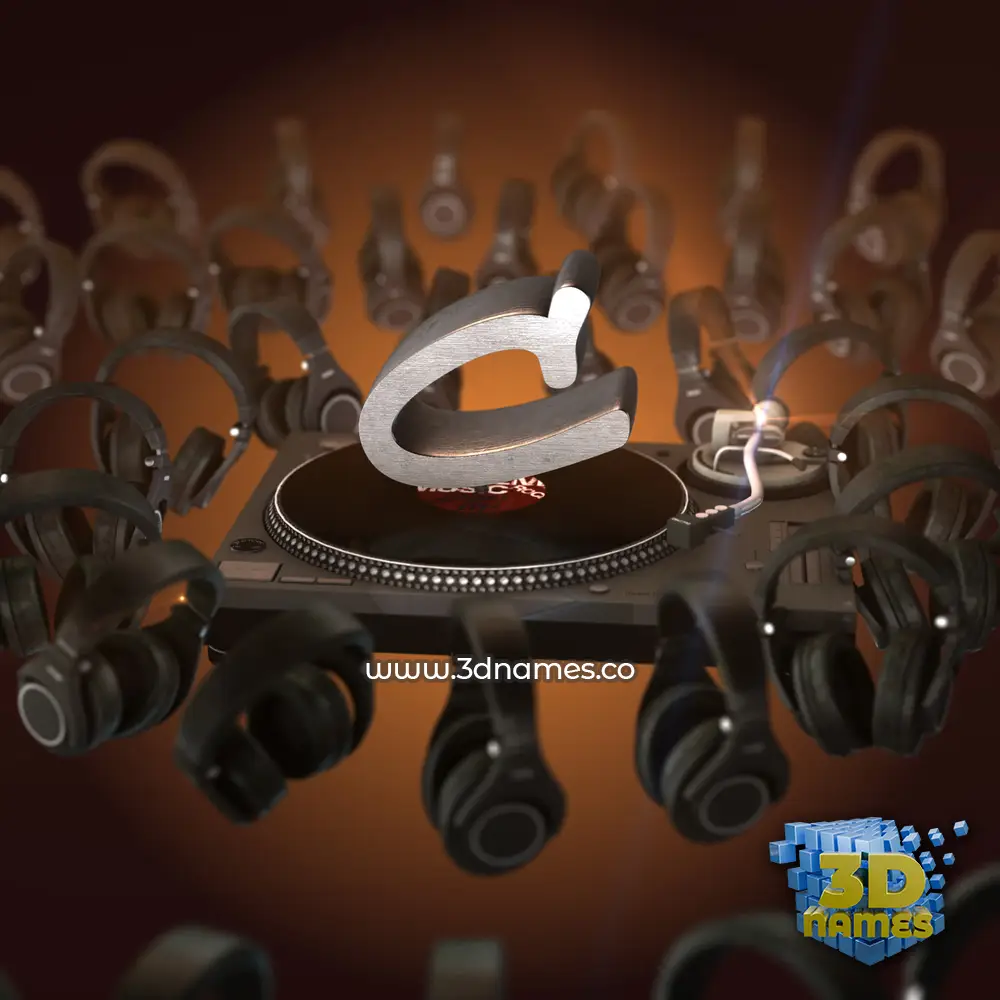 c in DJ Yourself style - 3D name wallpaper