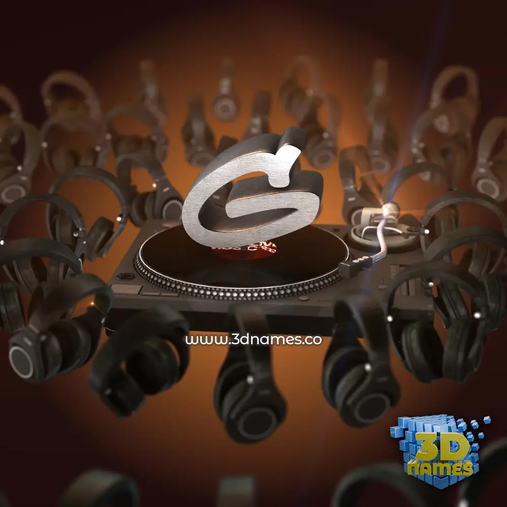 g in DJ Yourself style - 3D name wallpaper