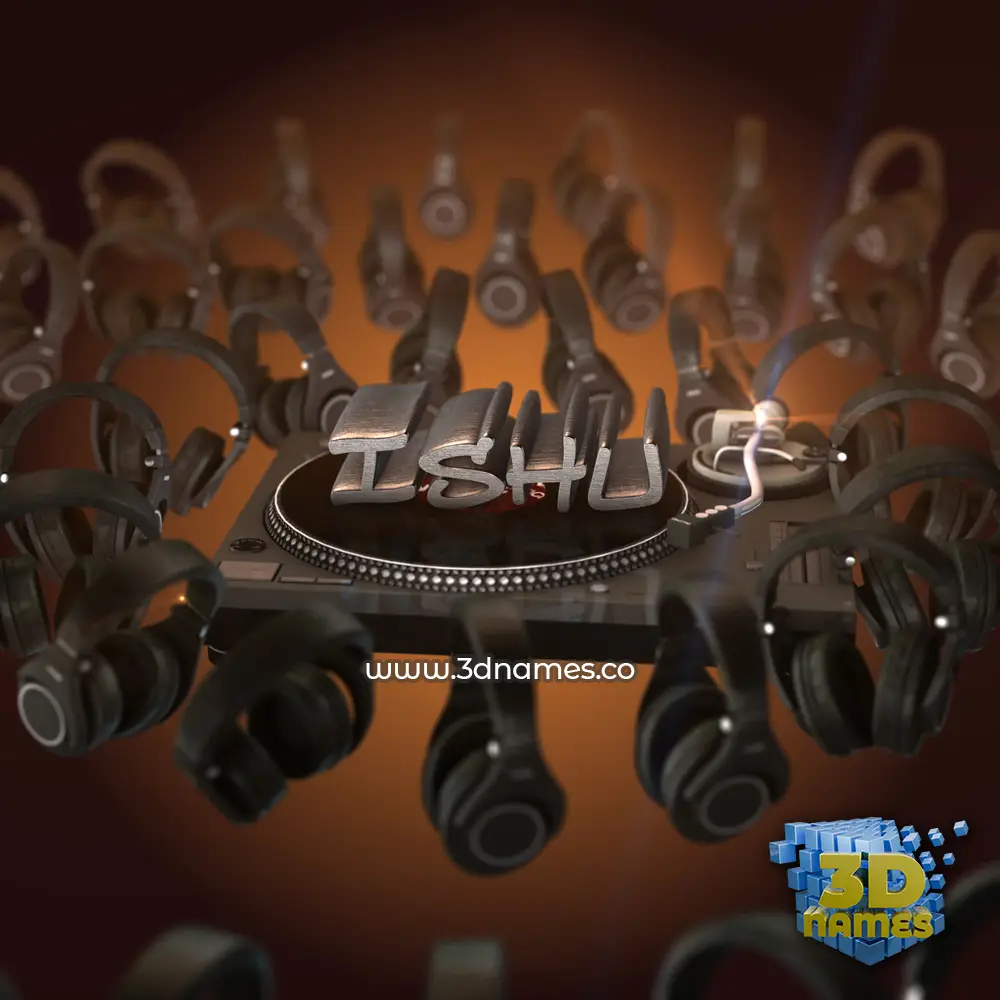 ishu in DJ Yourself style - 3D name wallpaper