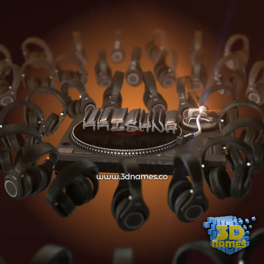 krishna in DJ Yourself style - 3D name wallpaper