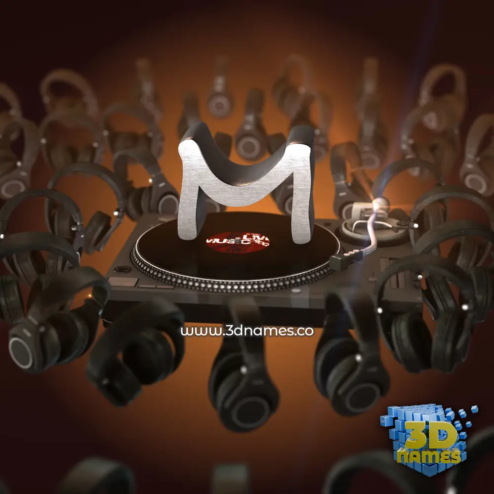 m in DJ Yourself style - 3D name wallpaper
