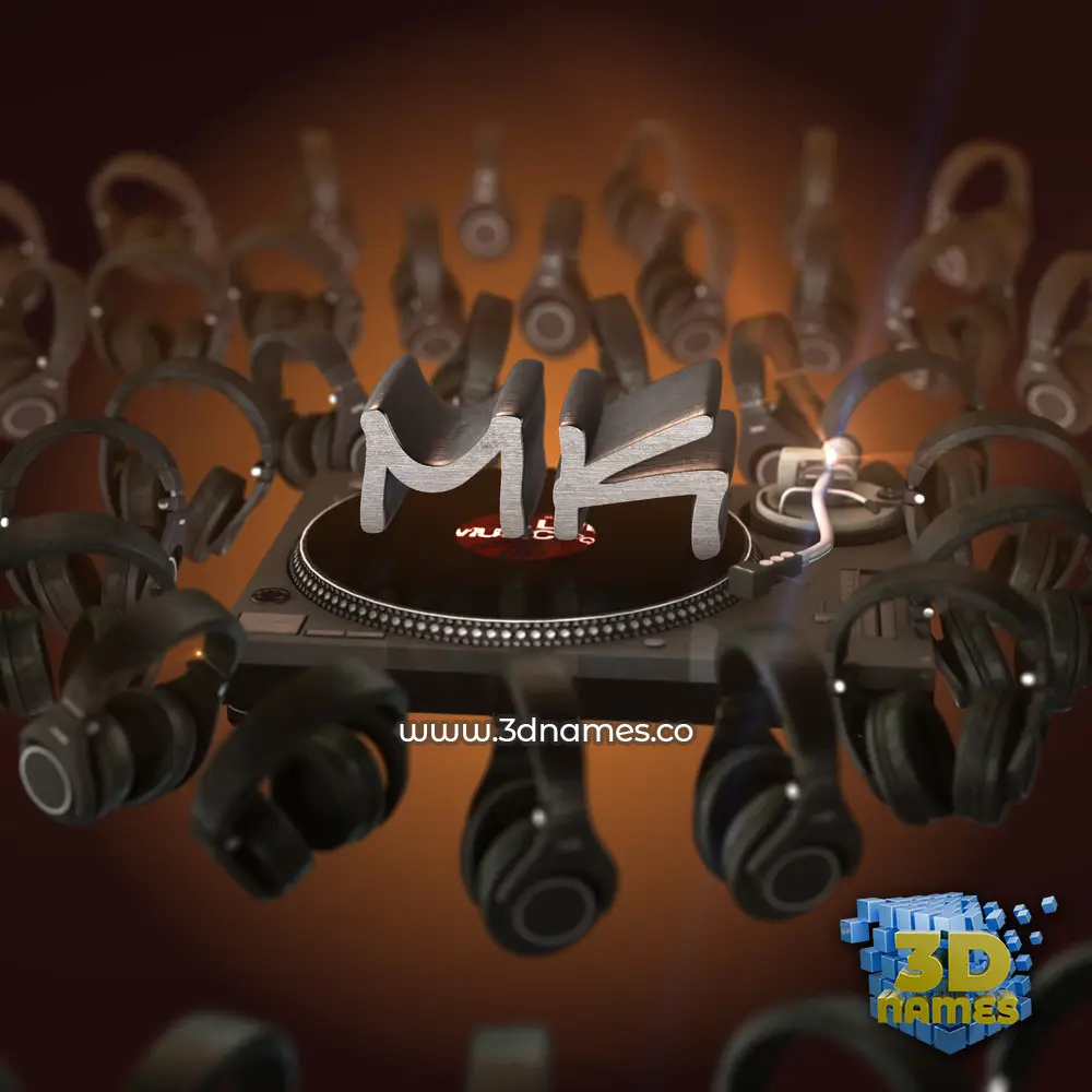 mk in DJ Yourself style - 3D name wallpaper