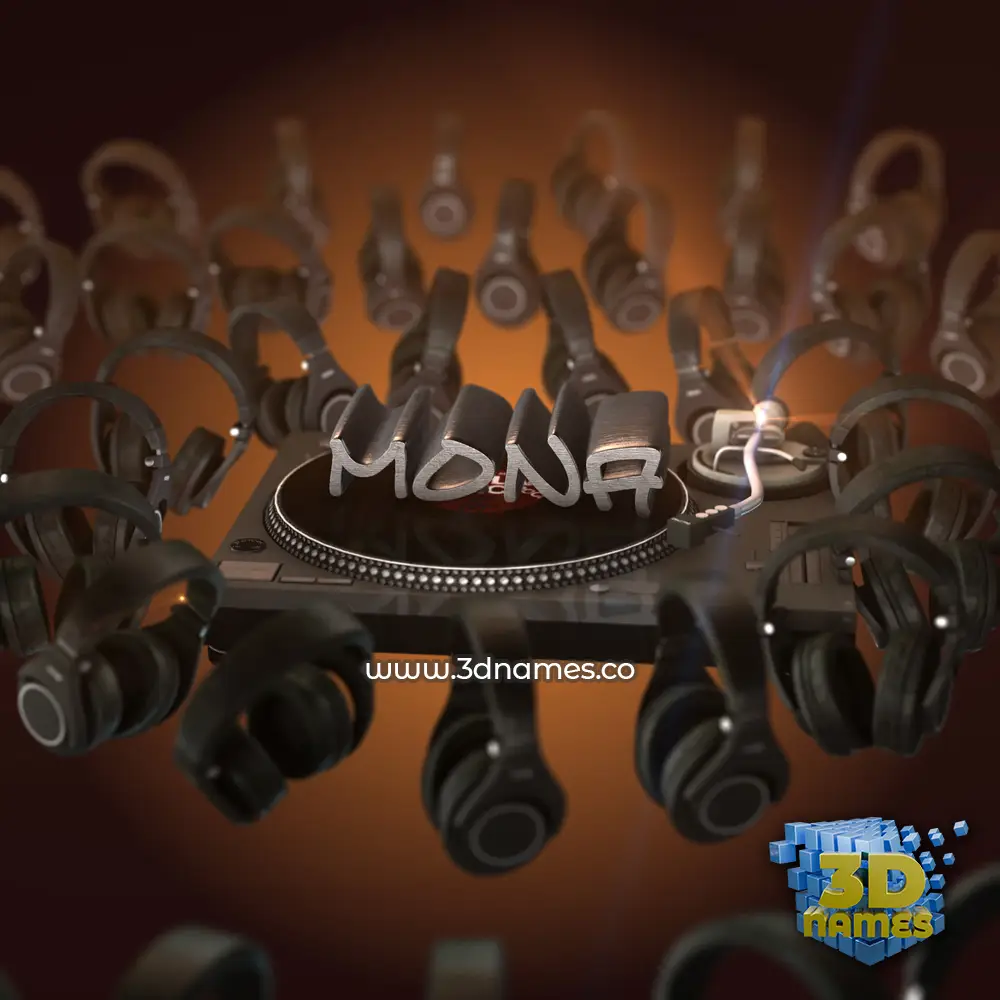 mona in DJ Yourself style - 3D name wallpaper
