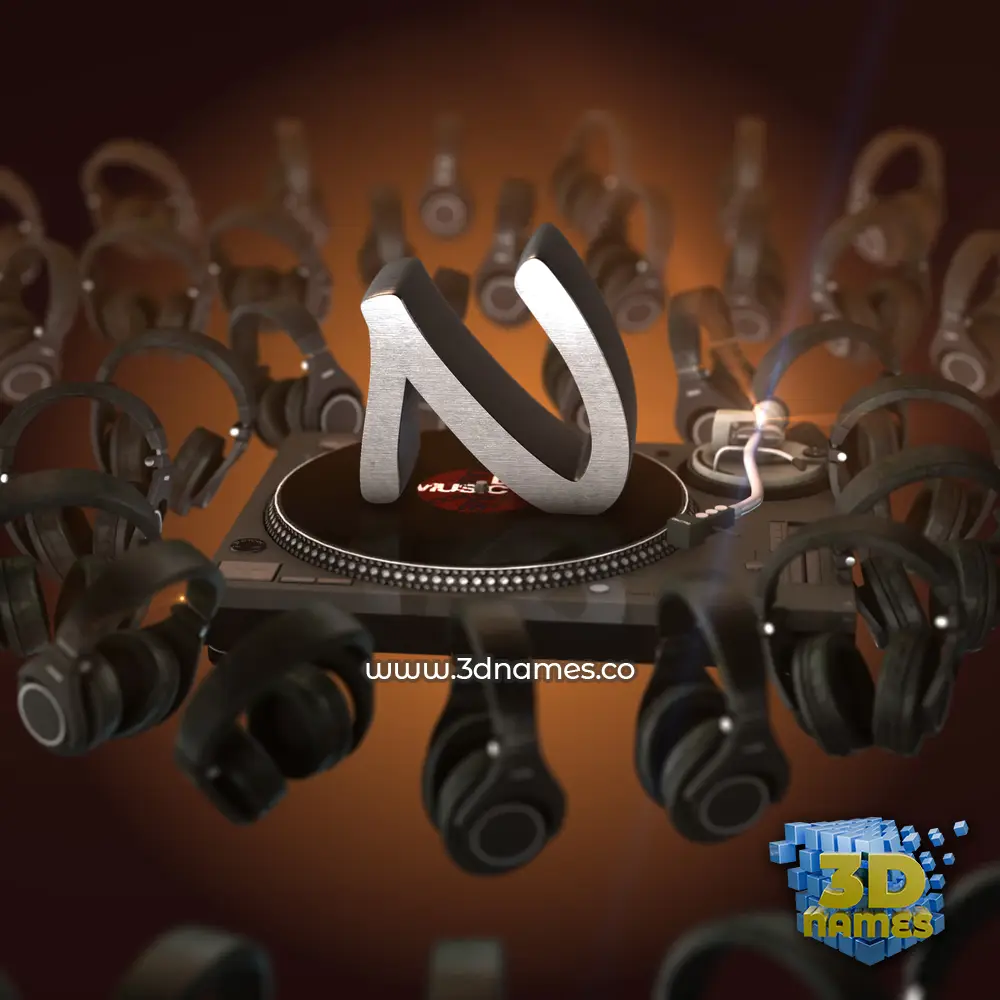 n in DJ Yourself style - 3D name wallpaper