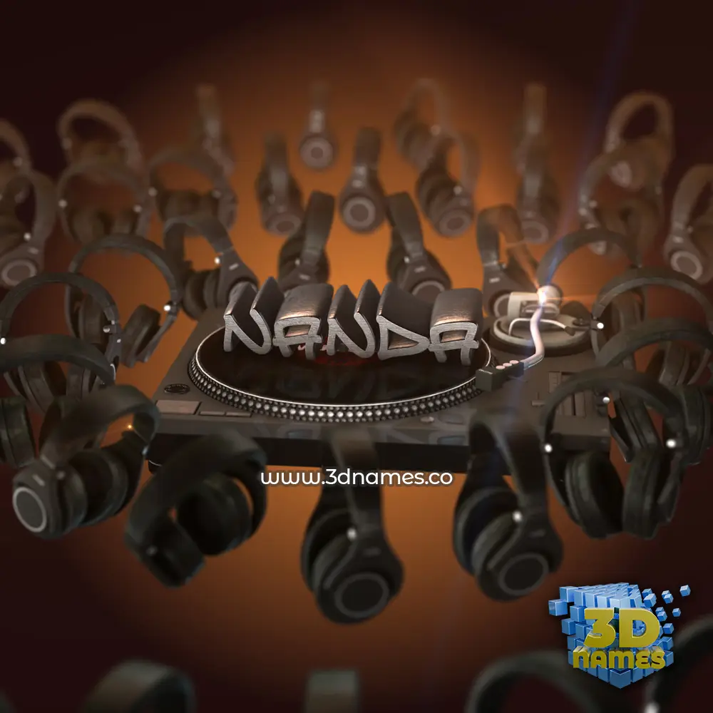 nanda in DJ Yourself style - 3D name wallpaper