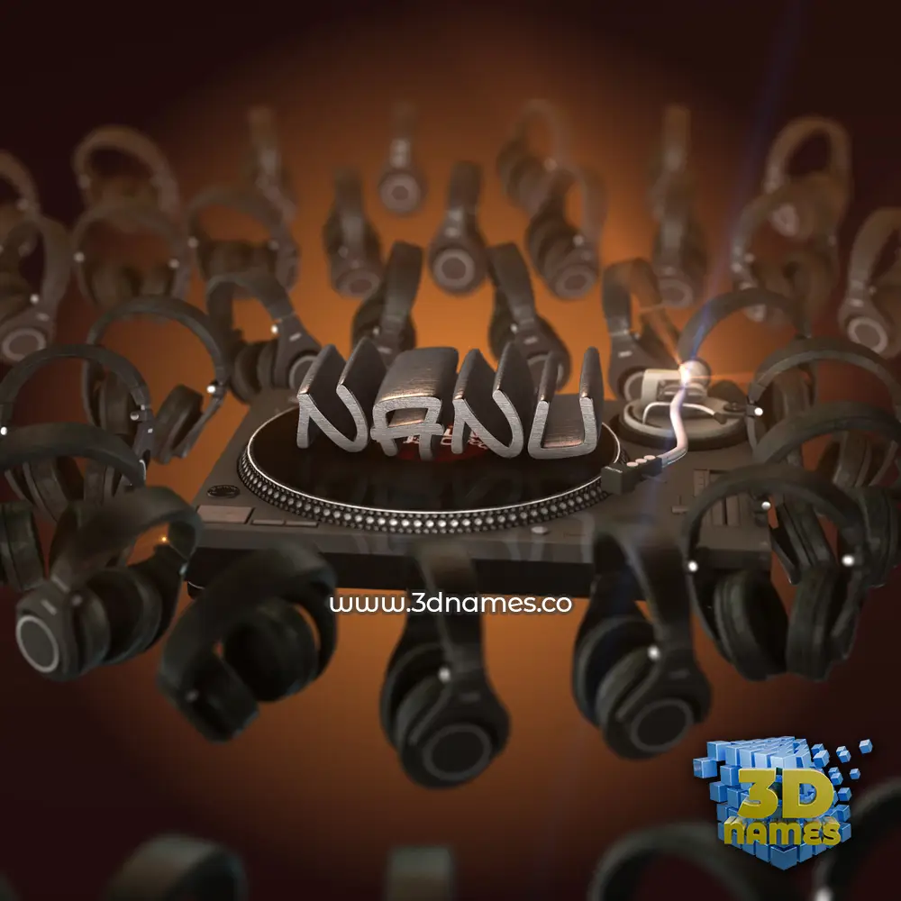 nanu in DJ Yourself style - 3D name wallpaper