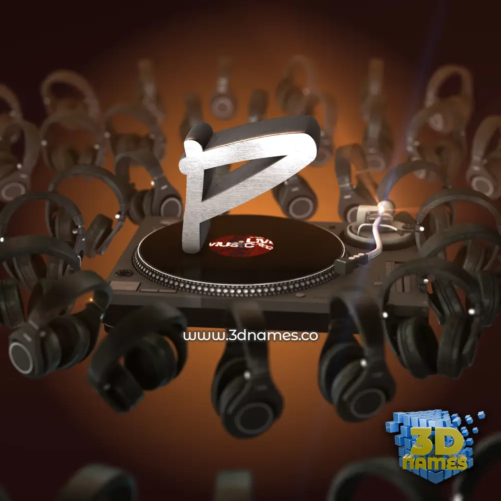 p in DJ Yourself style - 3D name wallpaper