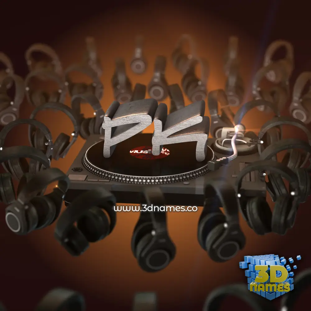pk in DJ Yourself style - 3D name wallpaper