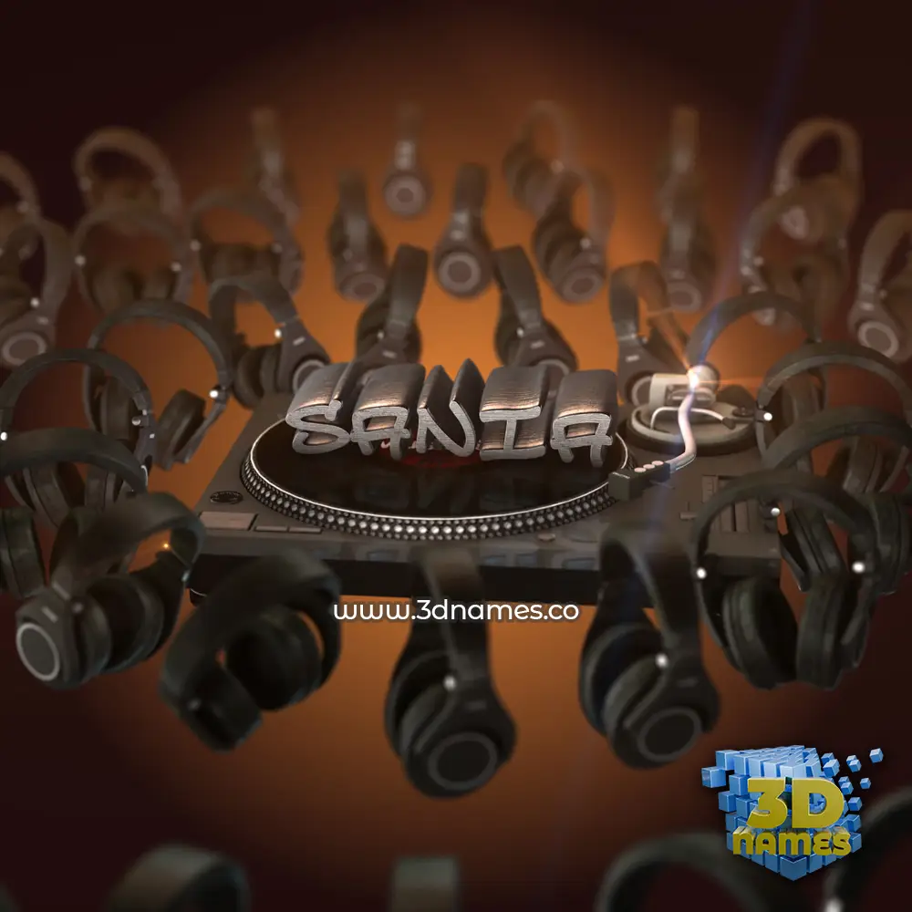 sania in DJ Yourself style - 3D name wallpaper