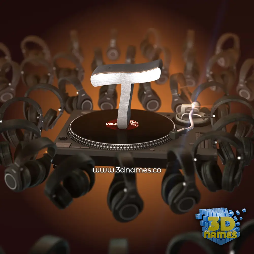 t in DJ Yourself style - 3D name wallpaper